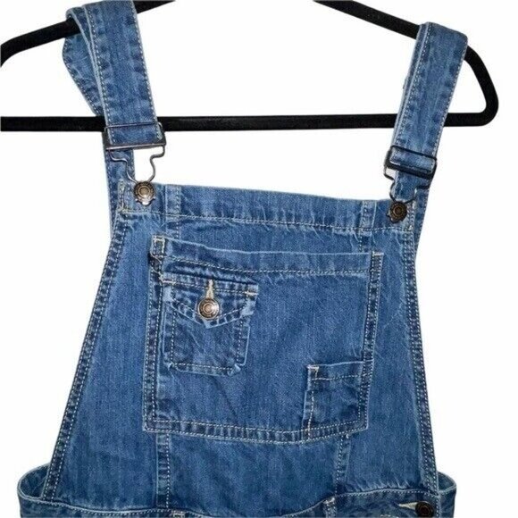 Machine Pour Neuf Mode Super Bibs Overalls Jeans Distressed Women's Size 26 - Picture 2 of 8